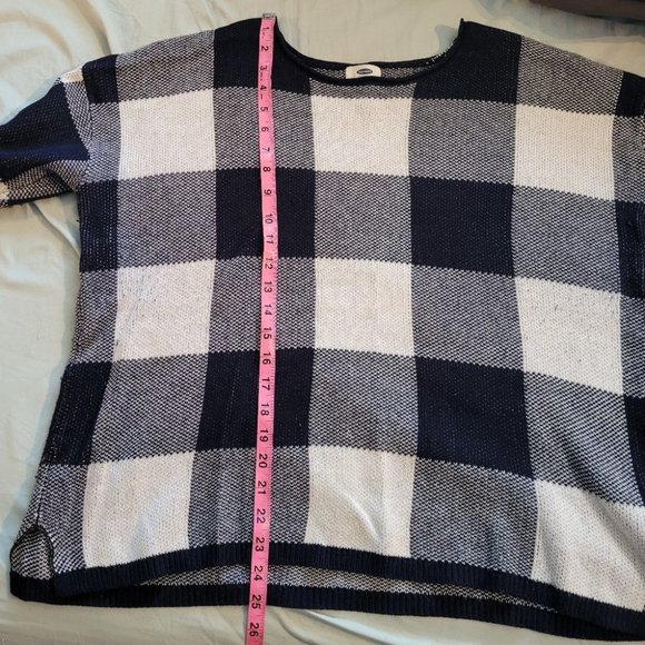 1X Old Navy Blue & White Checkered Sweater - Picture 10 of 10